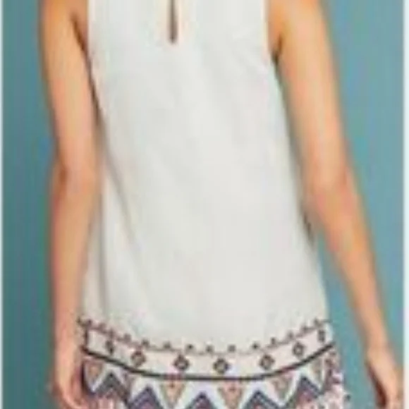 Anthropologie Akemi + Kin Reagan sleeveless shift dress sz 4 Boho Embroidered - Picture 4 of 7